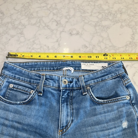 Rag & Bone Dre Low Rise Slim Boyfriend Women’s Jeans Distressed Med Wash Sz 25 - Picture 5 of 8